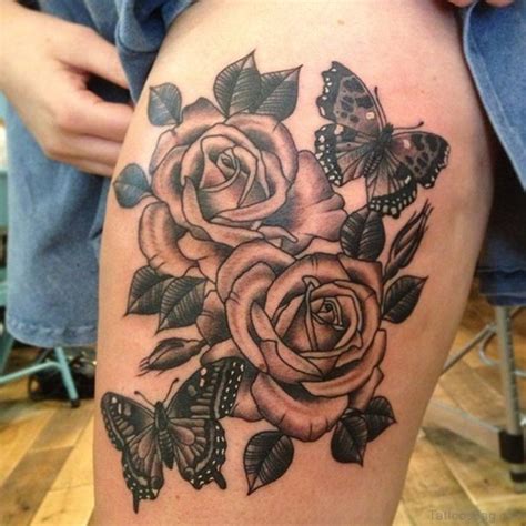 rose hip bum and thigh tattoos|23 Best Rose Thigh Tattoo Ideas for Women